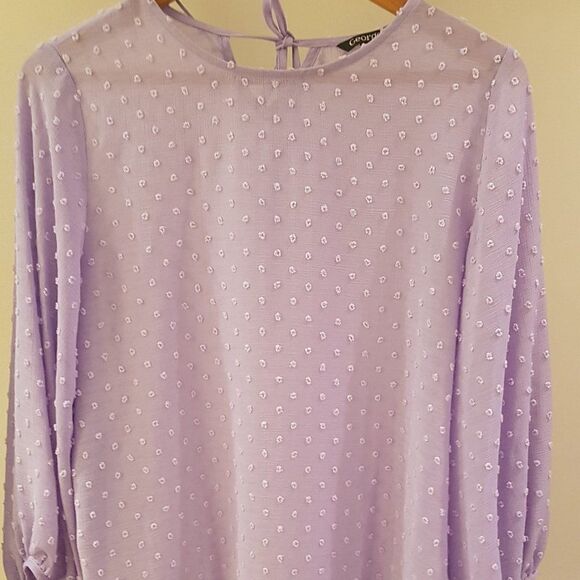 GEORGE Blouse Long Bell Sleeve NWOT * Gorgeous Blouse Large - Picture 2 of 8